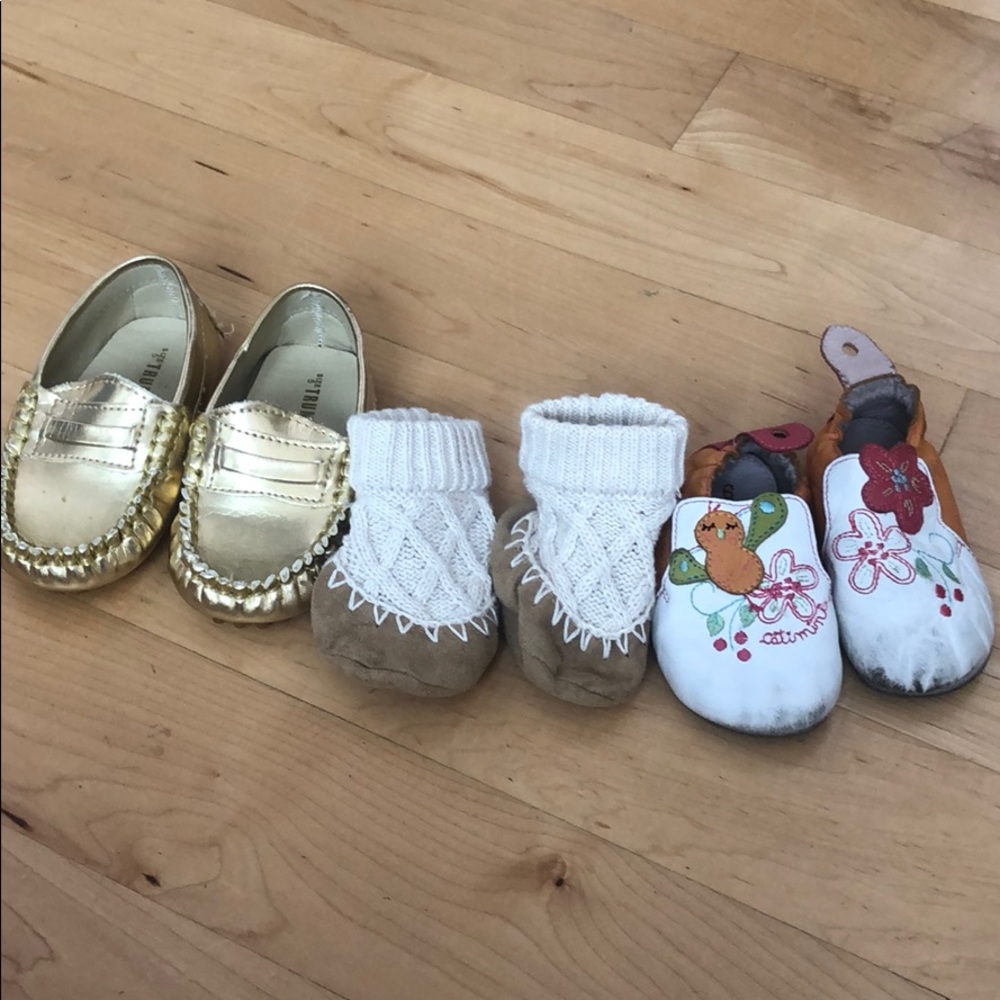 3 Pairs of Beginner shoes. Sz from 6m - 18 months